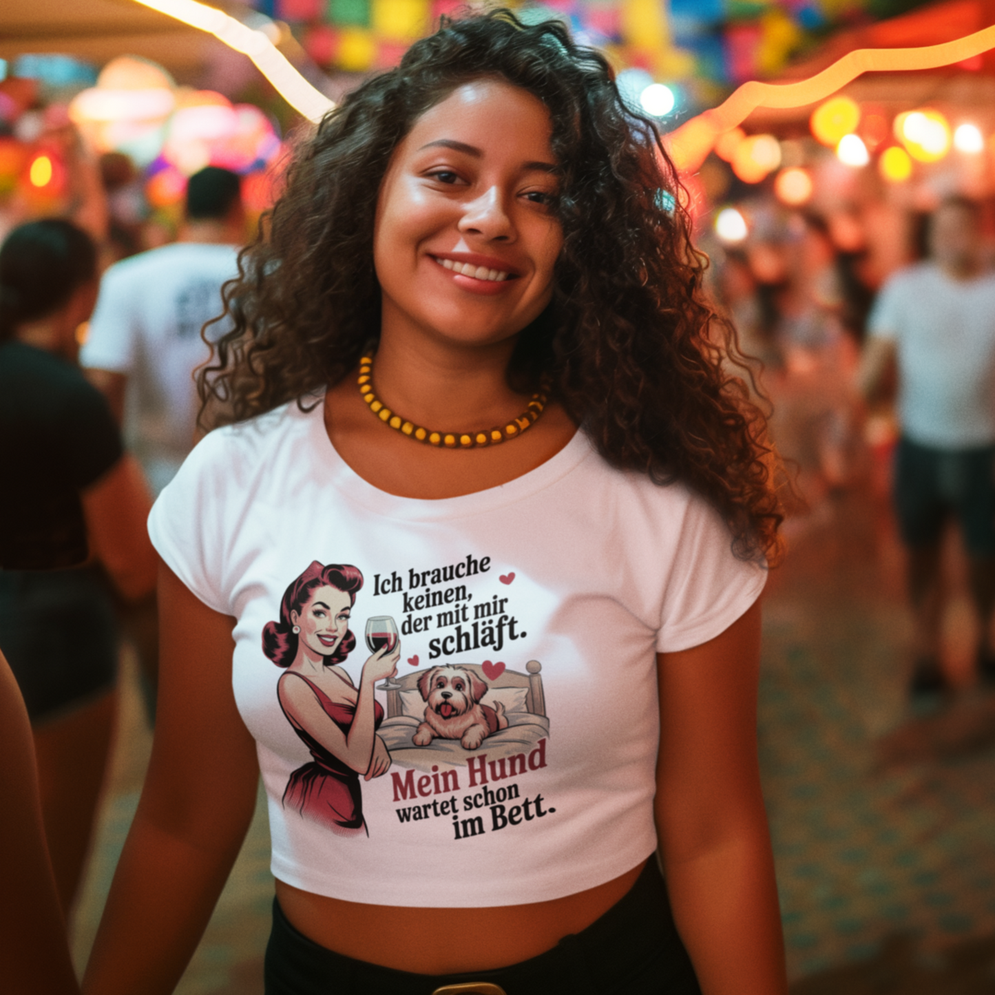 Kurzes T-Shirt "Ich brauche keinen"
